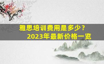 雅思培训费用是多少？ 2023年最新价格一览